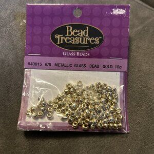 Bead Treasures Metallic Beads Gold 540815 10Grams Jewelry Making Craft Art NEW